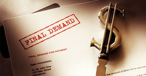 Final demand for payment letter with a dollar sign, representing a final demand letter template