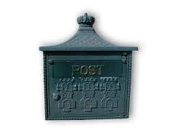 Vintage wall-mounted metal post box for mail