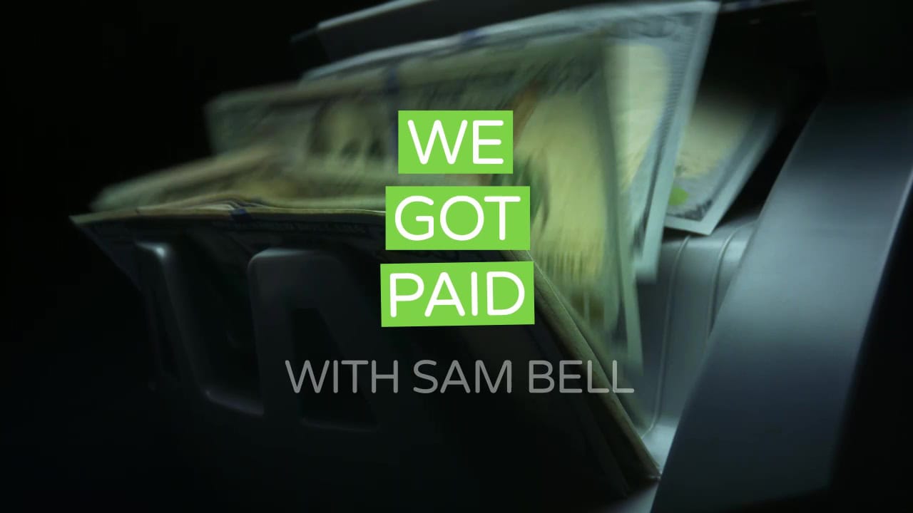 Video still from "We Got Paid with Sam Bell"